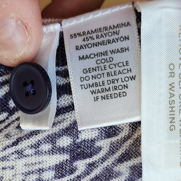 LOFT Purple/White Striped Mixed Media Cardigan Sweater Size Small - Picture 10 of 15